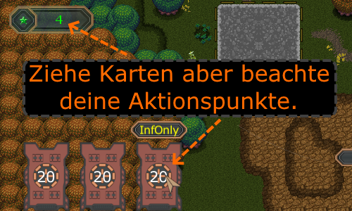 Karten ziehen in Frontline Protocol - Aktionspunkte im Blick behalten