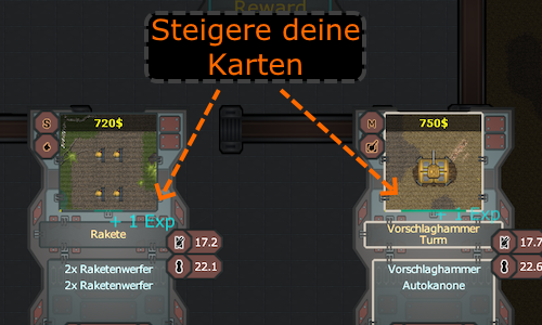 Karten mit Card EXP verbessern und ihre Kosten senken